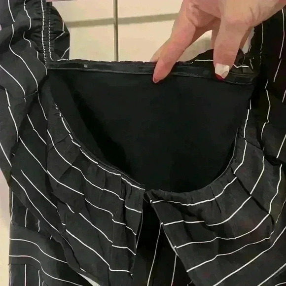 Madison Navy Striped Jumpsuit size L - Picture 6 of 10